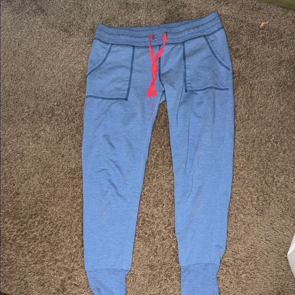 Kids Blue Jogger Pants with Red Accent